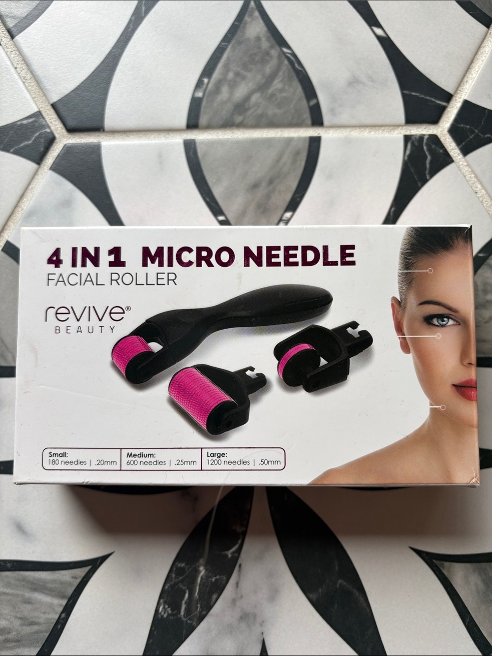 Revive Beauty 4-in-1 Micro Needle Facial Roller - Pink
